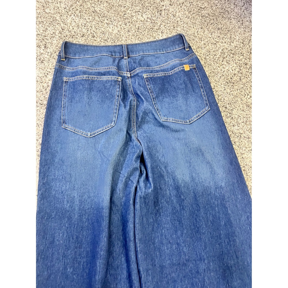 Halara Flex Asymmetric Crisscross Waist Wide Leg Denim Jeans Medium Wash Size M - Picture 10 of 11